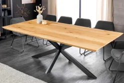 Riess-Ambiente Esstische|Mehr... > Massivholz Esstisch WILD OAK 200cm natur Wildeiche Schweizer Kante Sterngestell