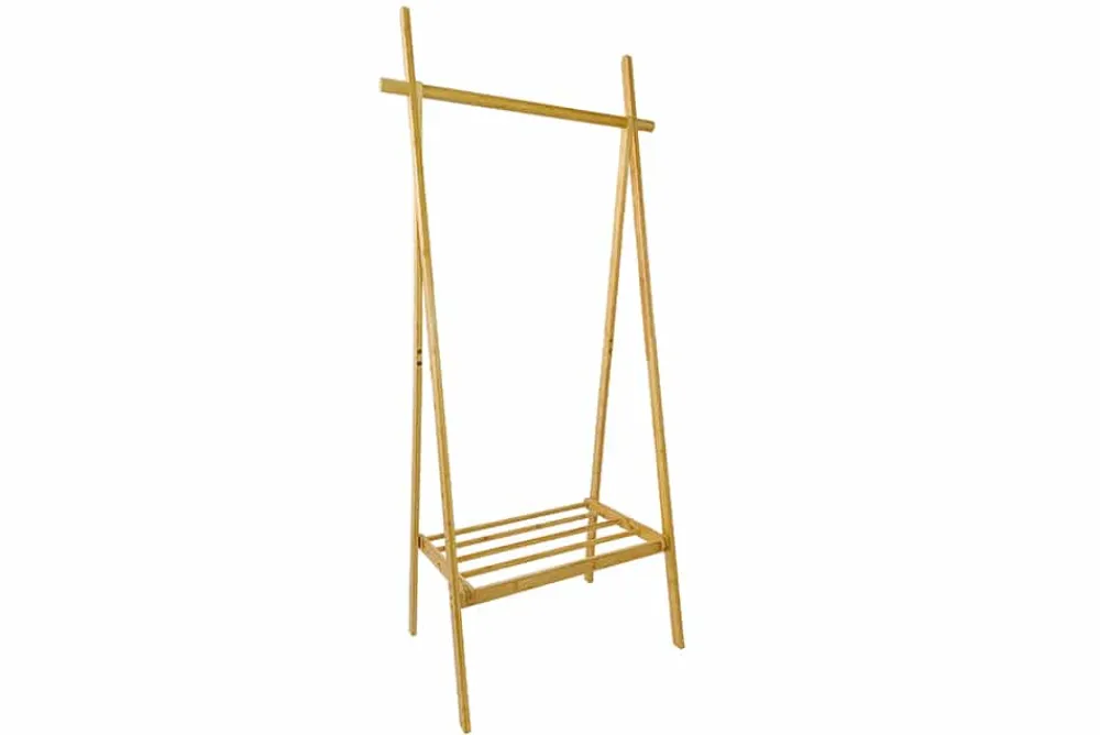 Riess-Ambiente Garderoben > Massivholz Garderobe ZEN-BO 160cm natur Bambus Kleiderstange mit Ablage
