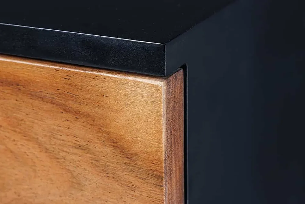 Riess-Ambiente Mehr...|Massivholzschränke > Massivholz Highboard GRAND ACACIA 120cm braun Akazie mit LED-Beleuchtung Baumkante