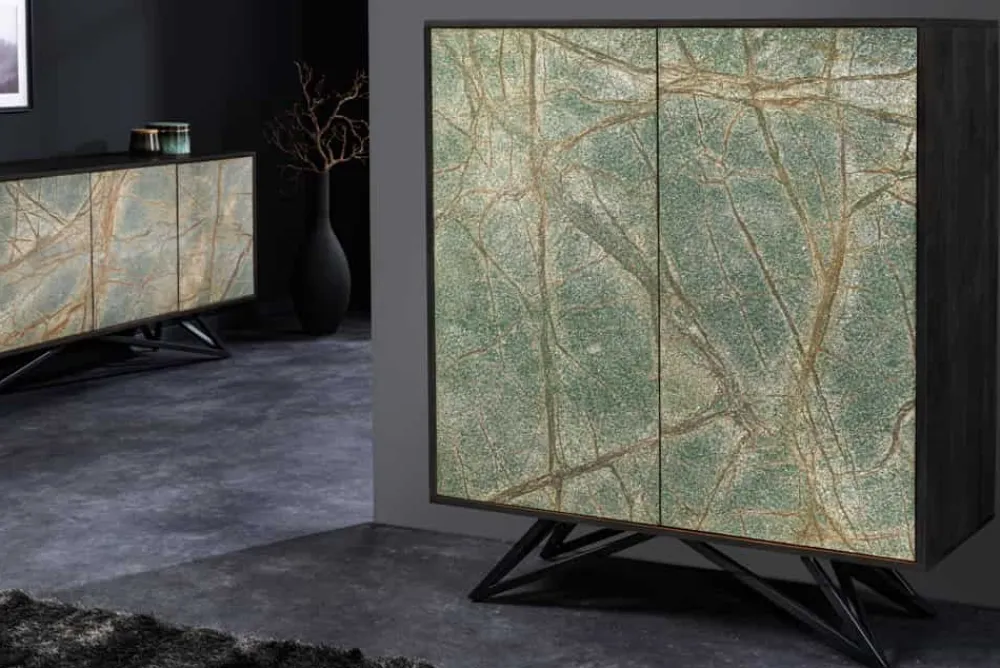 Riess-Ambiente Mehr...|Massivholzschränke > Massivholz Highboard MOUNTAIN SOUL 120cm echter Naturstein Akazie Schrank
