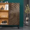Riess-Ambiente Mehr...|Massivholzschränke > Massivholz Highboard ZEN CIRCLES 120cm dunkelbraun Mangoholz 3D-Design