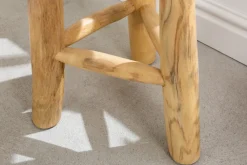 Riess-Ambiente Beistelltische|Sitzhocker > Massivholz Hocker BALI 45cm natur rund Teakholz Beistelltisch Sitzhocker Nachttisch