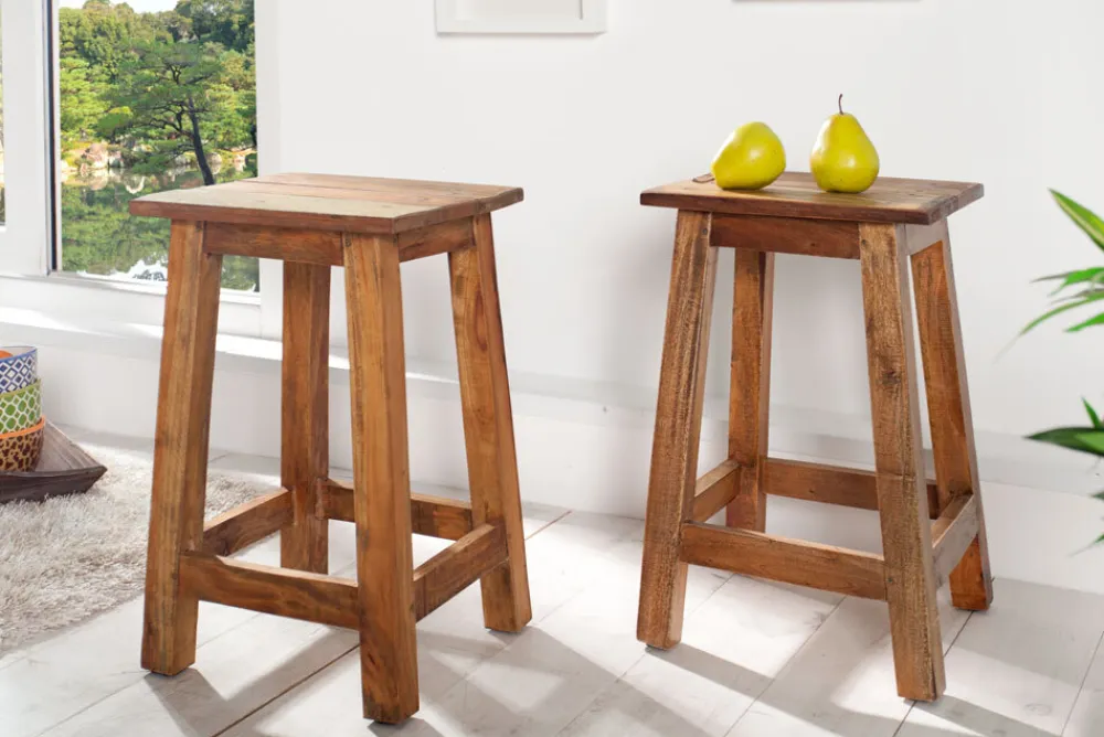 Riess-Ambiente Sitzhocker|Mehr... > Massivholz Hocker JAKARTA 50cm recycelt Beistelltisch Sitzhocker