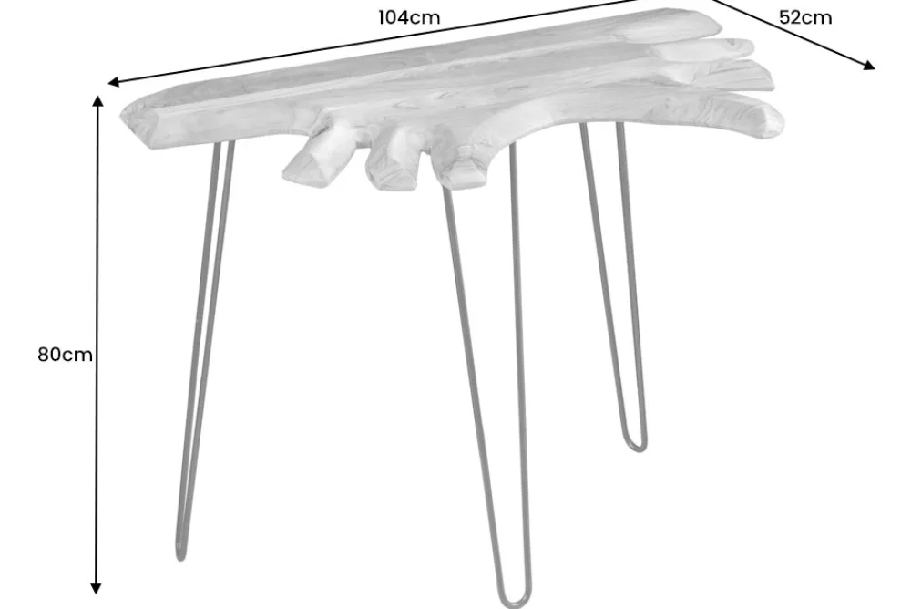 Riess-Ambiente Konsolentische|Mehr... > Massivholz Konsolentisch WILD 105cm Akazie natur Hairpin Legs Baumkante