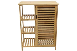 Riess-Ambiente Mehr...|Massivholzregale > Massivholz Regal ZEN-BO 90cm natur Bambus mit Lamellentür