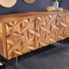 Riess-Ambiente Mehr...|Retro Möbel > Massivholz Sideboard ALPINE 145cm braun Sheesham stone finish Metall matt gold