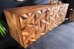 Riess-Ambiente Mehr...|Retro Möbel > Massivholz Sideboard ALPINE 145cm braun Sheesham stone finish Metall matt gold