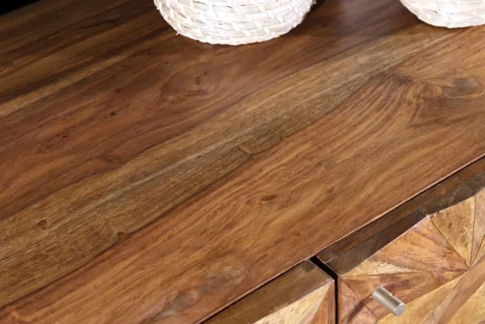 Riess-Ambiente Mehr...|Retro Möbel > Massivholz Sideboard ALPINE 145cm braun Sheesham stone finish Metall matt gold