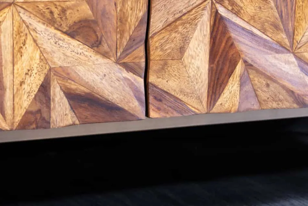 Riess-Ambiente Mehr...|Retro Möbel > Massivholz Sideboard ALPINE 145cm braun Sheesham stone finish Metall matt gold
