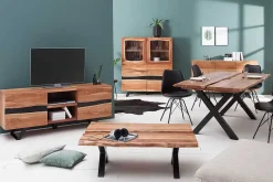Riess-Ambiente Mehr...|Industrial Loft > Massivholz Sideboard AMAZONAS 150cm Akazie natur Metall schwarz Baumkante