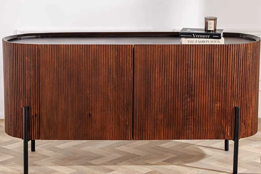 Riess-Ambiente Mehr...|Massivholzschränke > Massivholz Sideboard GATSBY 150cm dunkelbraun Mango Retro Design