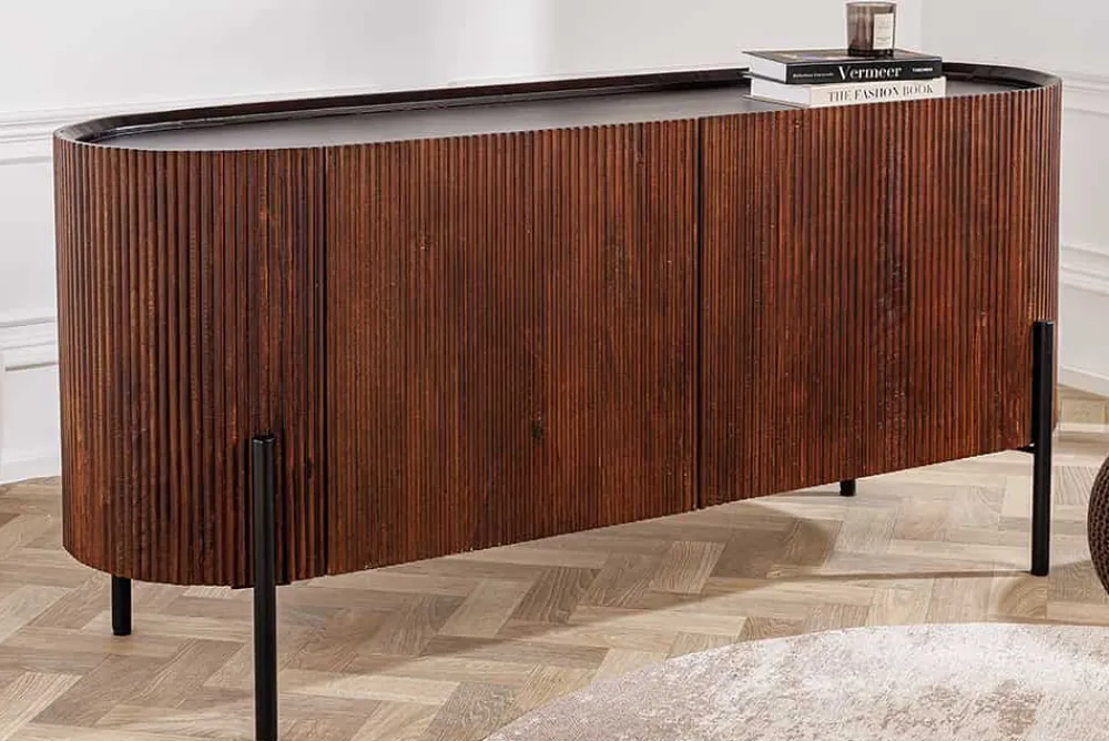 Riess-Ambiente Mehr...|Massivholzschränke > Massivholz Sideboard GATSBY 150cm dunkelbraun Mango Retro Design