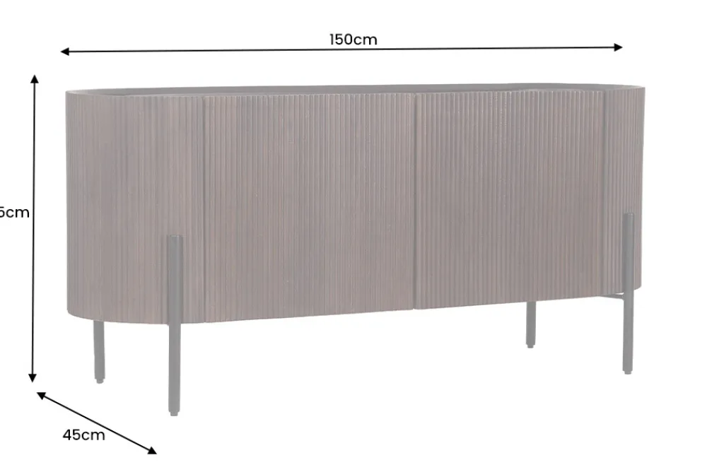 Riess-Ambiente Mehr...|Massivholzschränke > Massivholz Sideboard GATSBY 150cm dunkelbraun Mango Retro Design