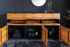 Riess-Ambiente Mehr...|Massivholzschränke > Massivholz Sideboard GRAND ACACIA 180cm braun Akazie mit LED-Beleuchtung Baumkante