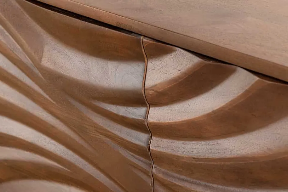Riess-Ambiente Mehr...|Massivholzschränke > Massivholz Sideboard HURRICANE 175cm braun Akazie 3D-Design