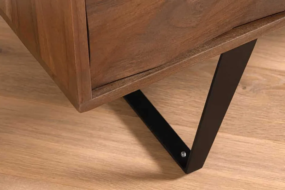 Riess-Ambiente Mehr...|Massivholzschränke > Massivholz Sideboard HURRICANE 175cm braun Akazie 3D-Design