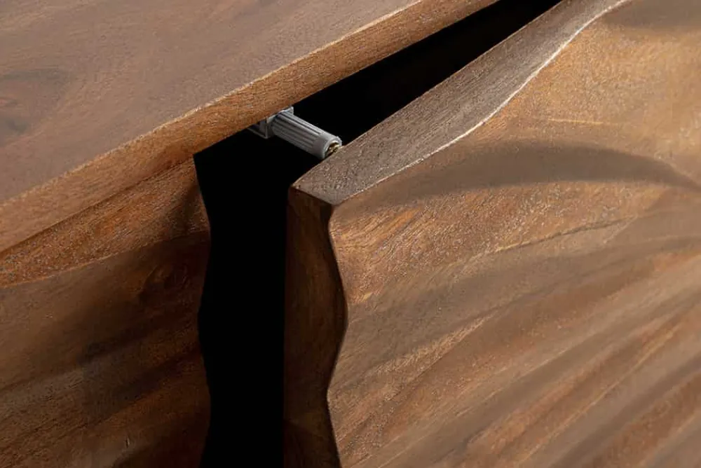 Riess-Ambiente Mehr...|Massivholzschränke > Massivholz Sideboard HURRICANE 175cm braun Akazie 3D-Design