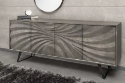 Riess-Ambiente Mehr...|Massivholzschränke > Massivholz Sideboard HURRICANE 175cm grau Akazie 3D-Design