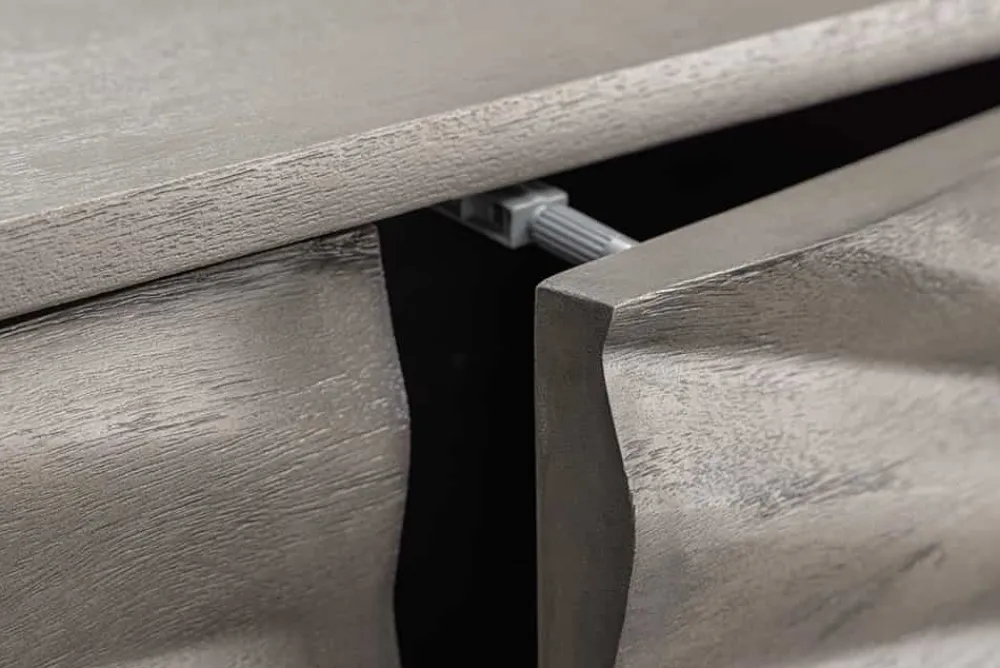 Riess-Ambiente Mehr...|Massivholzschränke > Massivholz Sideboard HURRICANE 175cm grau Akazie 3D-Design