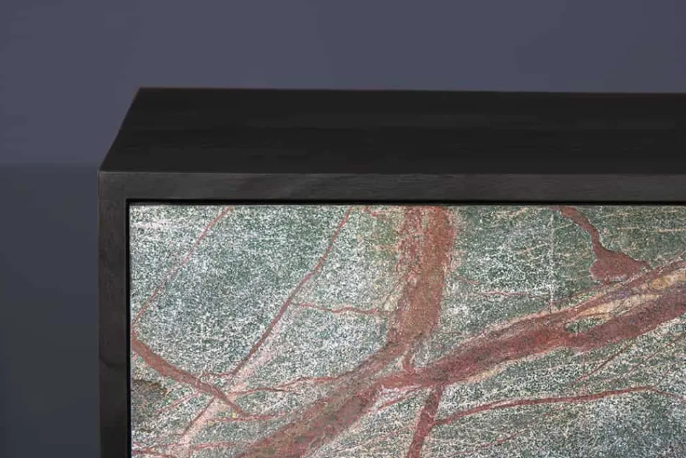Riess-Ambiente Mehr...|Massivholzschränke > Massivholz Sideboard MOUNTAIN SOUL 175cm echter Naturstein schwarz Akazie Anrichte