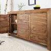 Riess-Ambiente Mehr...|Sideboards & Kommoden > Massivholz Sideboard PURE 135cm braun Sheesham stone finish Kommode mit Schubladen
