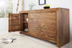 Riess-Ambiente Mehr...|Sideboards & Kommoden > Massivholz Sideboard PURE 135cm braun Sheesham stone finish Kommode mit Schubladen