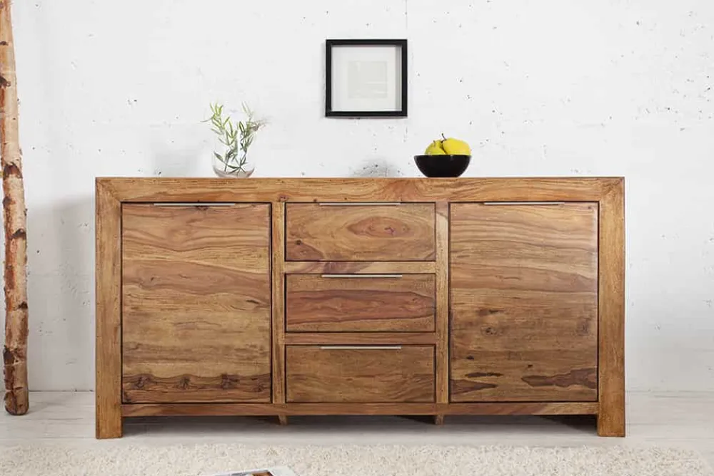 Riess-Ambiente Mehr...|Sideboards & Kommoden > Massivholz Sideboard PURE 135cm braun Sheesham stone finish Kommode mit Schubladen