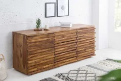 Riess-Ambiente Mehr...|Retro Möbel > Massivholz Sideboard RELIEF 160cm braun Sheesham stone finish Kommode mit Schubladen