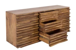 Riess-Ambiente Mehr...|Retro Möbel > Massivholz Sideboard RELIEF 160cm braun Sheesham stone finish Kommode mit Schubladen