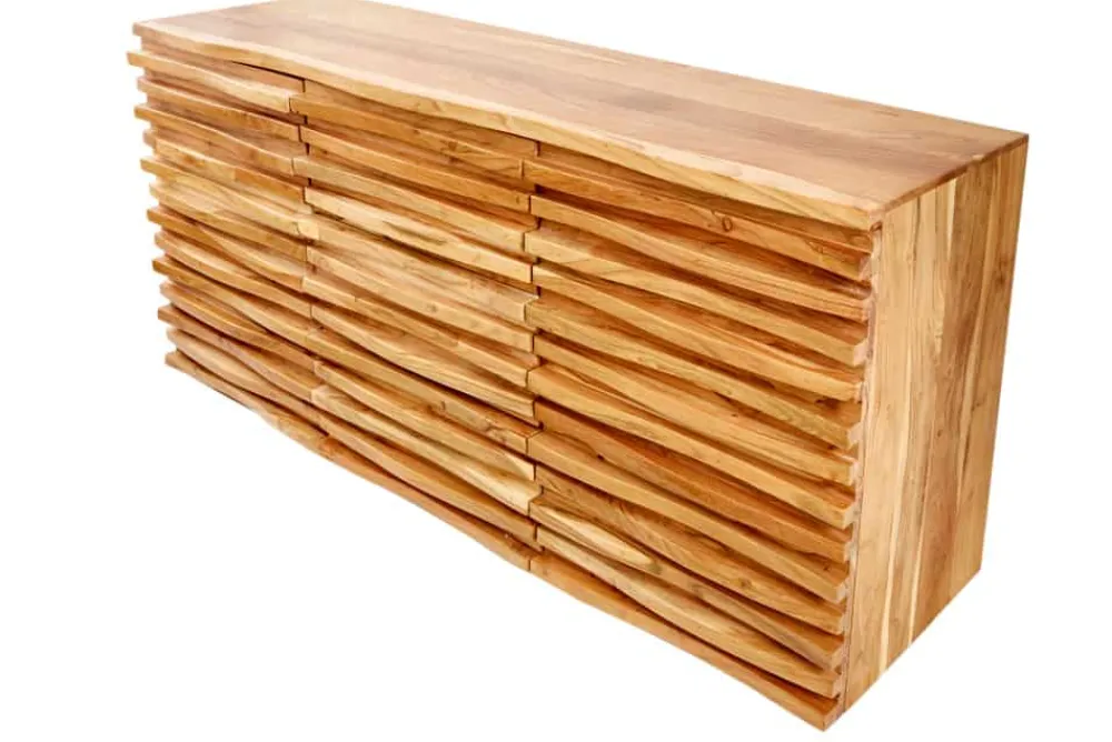 Riess-Ambiente Mehr...|Retro Möbel > Massivholz Sideboard RELIEF 160cm Akazie Kommode mit Schubladen aufwändige Front