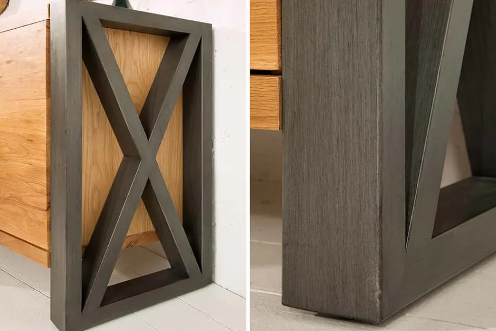 Riess-Ambiente Mehr...|Industrial Loft > Massivholz Sideboard THOR 200cm mit Schubladen natur Wildeiche geölt Metall schwarz