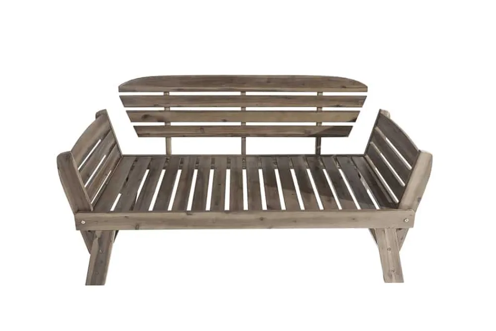Riess-Ambiente Mehr...|Massivholz Gartenmöbel > Massivholz Sitzbank MODULAR 155-190cm grau Akazie inkl. Kissen Gartenbank klappbar