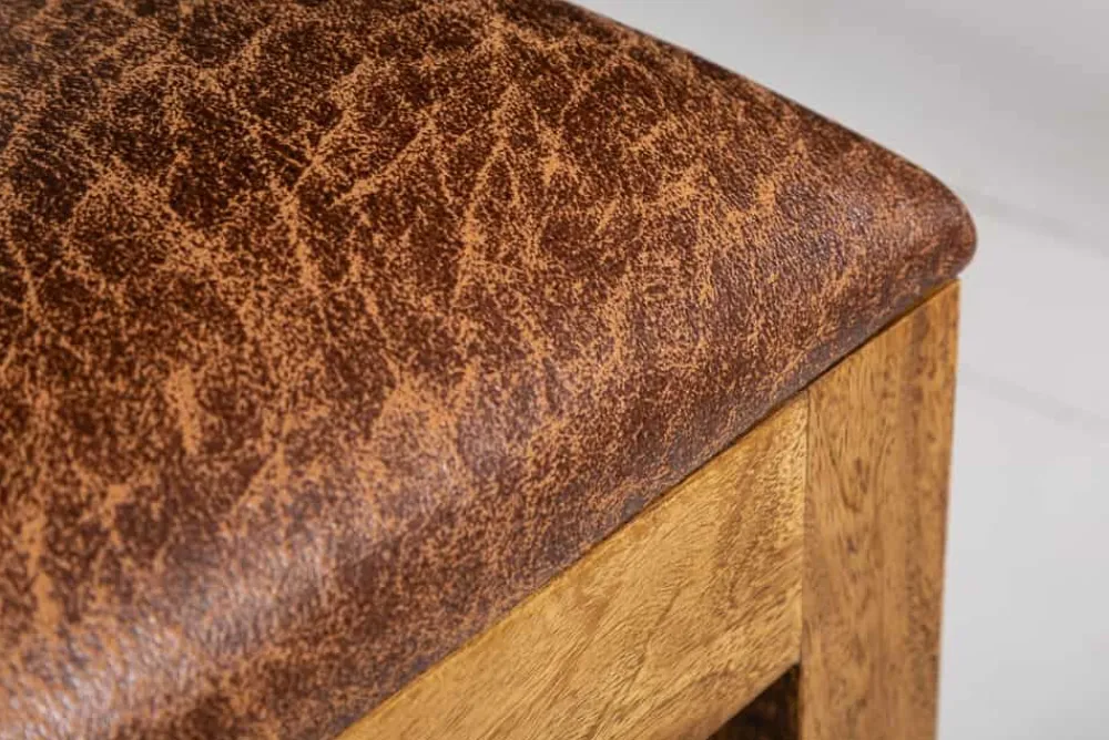 Riess-Ambiente Mehr...|Mehr... > Massivholz Stuhl MAKASSAR braun Sheesham stone finish Esszimmerstuhl gepolstert