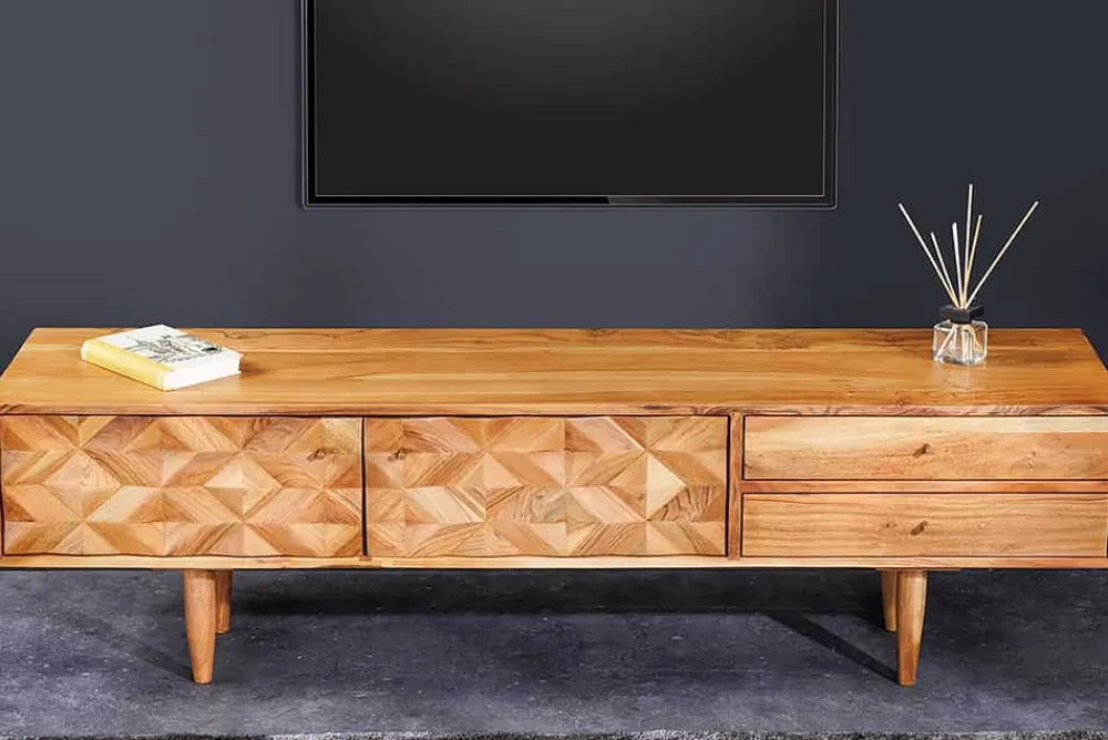 Riess-Ambiente Mehr...|Retro Möbel > Massivholz TV-Lowboard ALPINE 145cm natur Akazie Retro Design honey finish