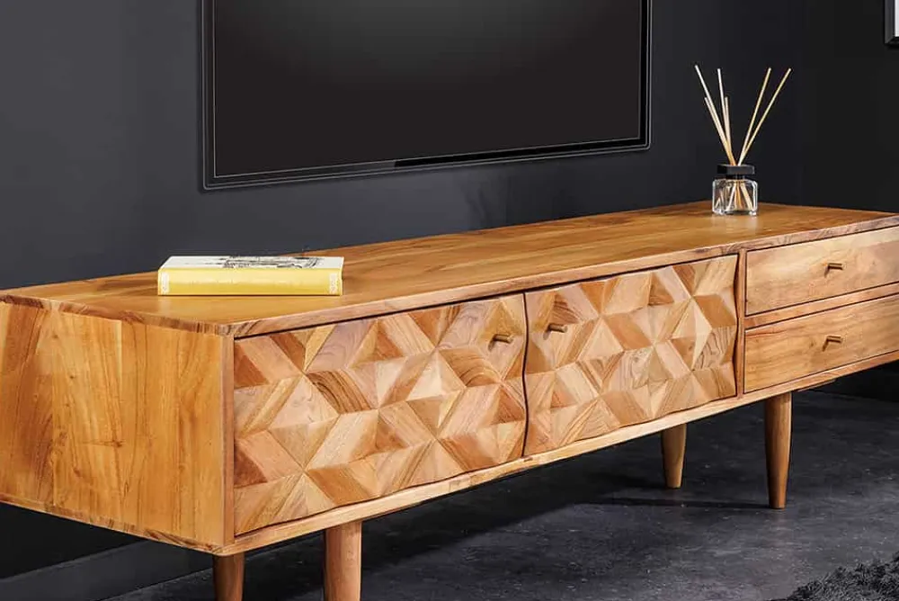 Riess-Ambiente Mehr...|Retro Möbel > Massivholz TV-Lowboard ALPINE 145cm natur Akazie Retro Design honey finish