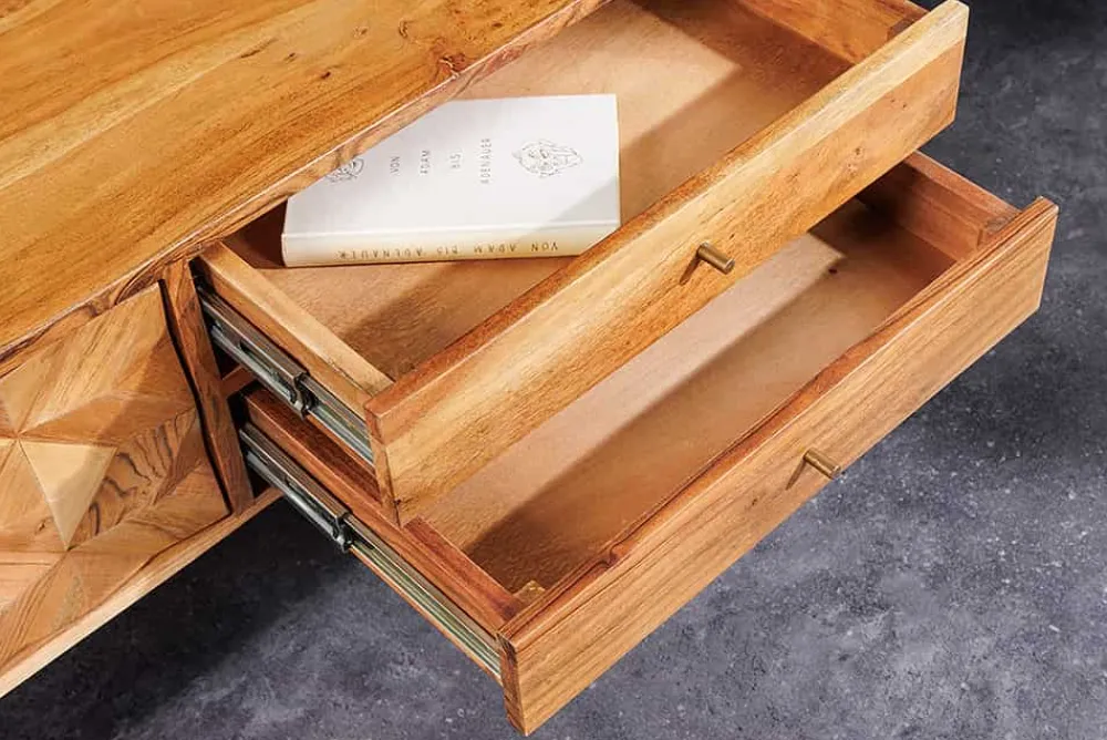 Riess-Ambiente Mehr...|Retro Möbel > Massivholz TV-Lowboard ALPINE 145cm natur Akazie Retro Design honey finish