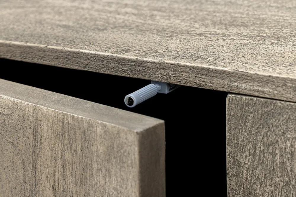 Riess-Ambiente Skandinavisch|Tv- & Lowboards > Massivholz TV-Lowboard ART DECO 200cm grau smoked Mangoholz 3D-Front