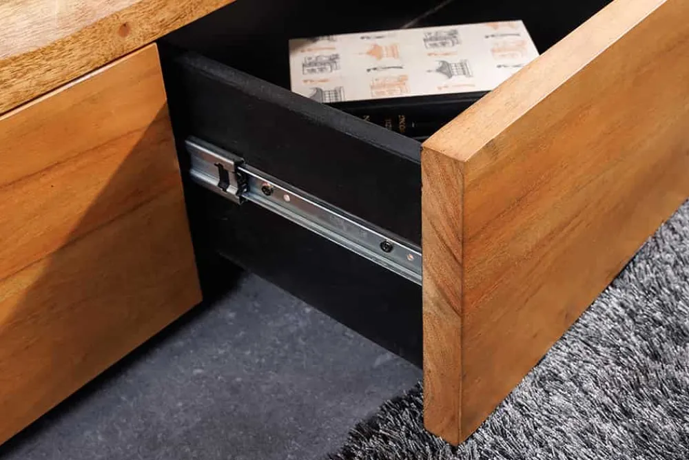 Riess-Ambiente Mehr...|Massivholzschränke > Massivholz TV-Lowboard GRAND ACACIA 180cm braun Akazie mit LED-Beleuchtung Baumkante