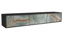 Riess-Ambiente Mehr...|Massivholzschränke > Massivholz TV Lowboard MOUNTAIN SOUL 160cm schwarz hängend echter Naturstein Akazie