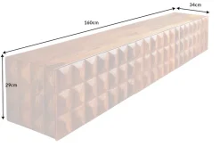 Riess-Ambiente Mehr...|Massivholzschränke > Massivholz TV Lowboard VULCANO 160cm hängend natur Mango Wohnzimmer