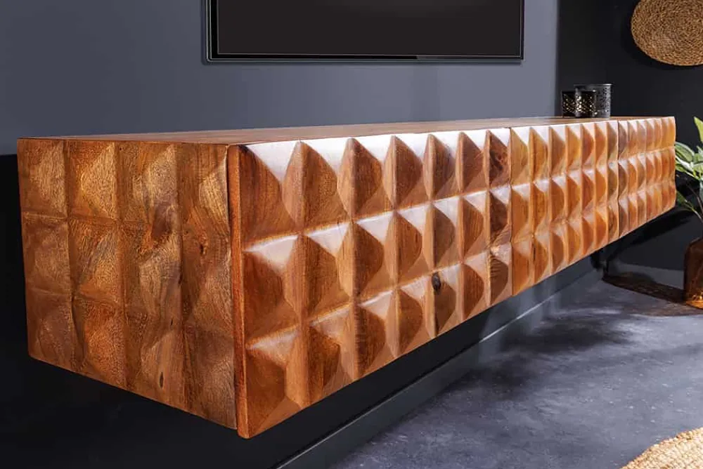 Riess-Ambiente Mehr...|Massivholzschränke > Massivholz TV Lowboard VULCANO 160cm hängend natur Mango Wohnzimmer