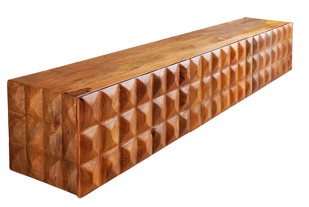 Riess-Ambiente Mehr...|Massivholzschränke > Massivholz TV Lowboard VULCANO 160cm hängend natur Mango Wohnzimmer
