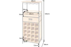 Riess-Ambiente Industrial Loft|Mehr... > Massivholz Weinregal SEVENS SEAS 120cm natur Pinienholz schwarz Metall Flaschenregal