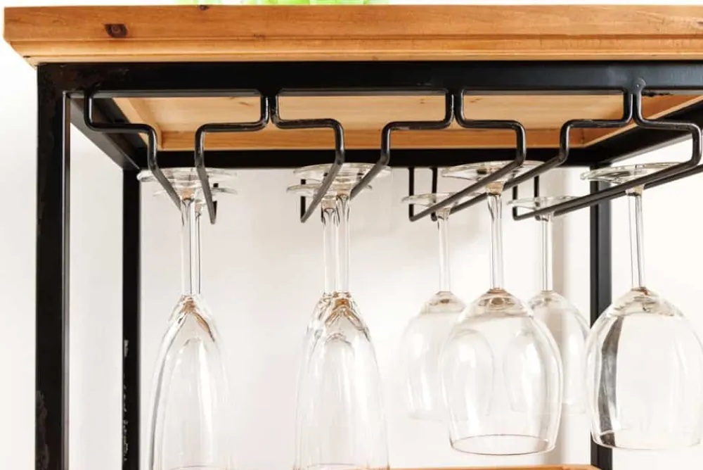 Riess-Ambiente Industrial Loft|Mehr... > Massivholz Weinregal SEVENS SEAS 120cm natur Pinienholz schwarz Metall Flaschenregal