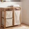 Riess-Ambiente Mehr...|Mehr... > Massivholz Wäschekorb LAGOON SPA 70cm natur beige Bambus drei Wäschebeutel waschbar