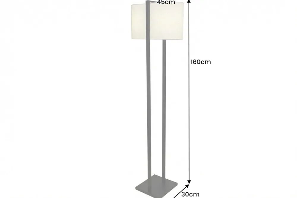 Riess-Ambiente Stehleuchten > Minimalistische Stehlampe COLLEEN 160cm weiß schwarz Stoffschirm mit Metallfuß