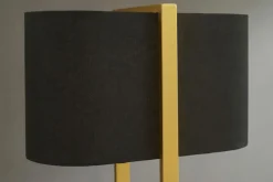 Riess-Ambiente Goldene Möbel|Stehleuchten > Minimalistische Stehlampe COLLEEN 160cm gold schwarz Stoffschirm mit Metallfuß