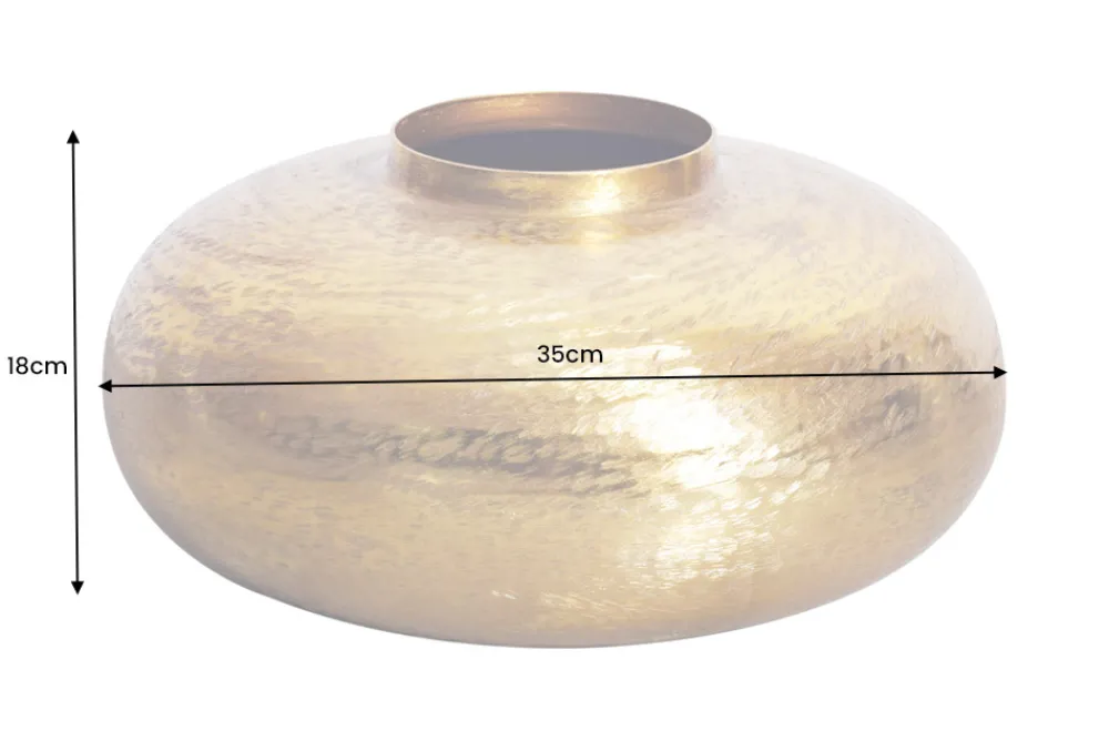 Riess-Ambiente Dekoration|Goldene Möbel > Moderne Deko Vase ABSTRACT ORIENT 35cm gold rund Metall Hammerschlag-Design