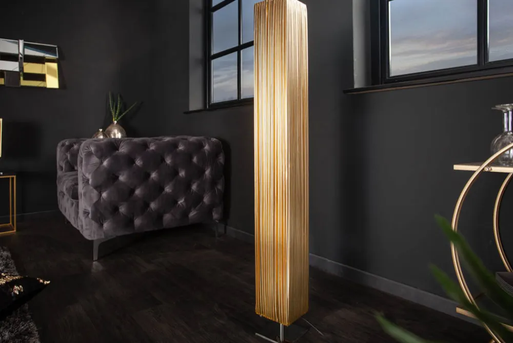 Riess-Ambiente Goldene Möbel|Stehleuchten > Moderne Designer Stehlampe PARIS 120cm gold Stehleuchte