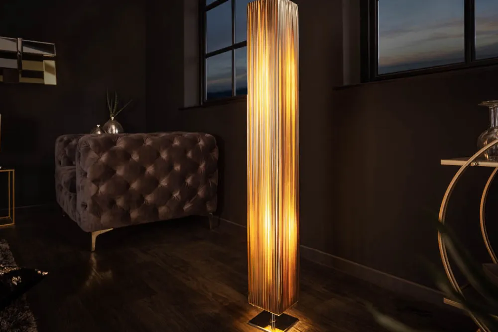 Riess-Ambiente Goldene Möbel|Stehleuchten > Moderne Designer Stehlampe PARIS 120cm gold Stehleuchte